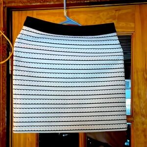 Stylish Black and White Striped Skirt